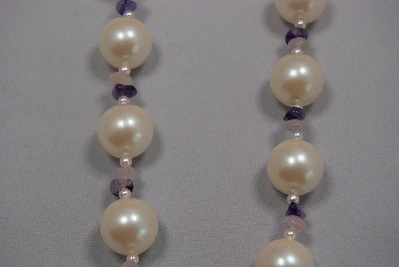 Pearl and amethyst necklace