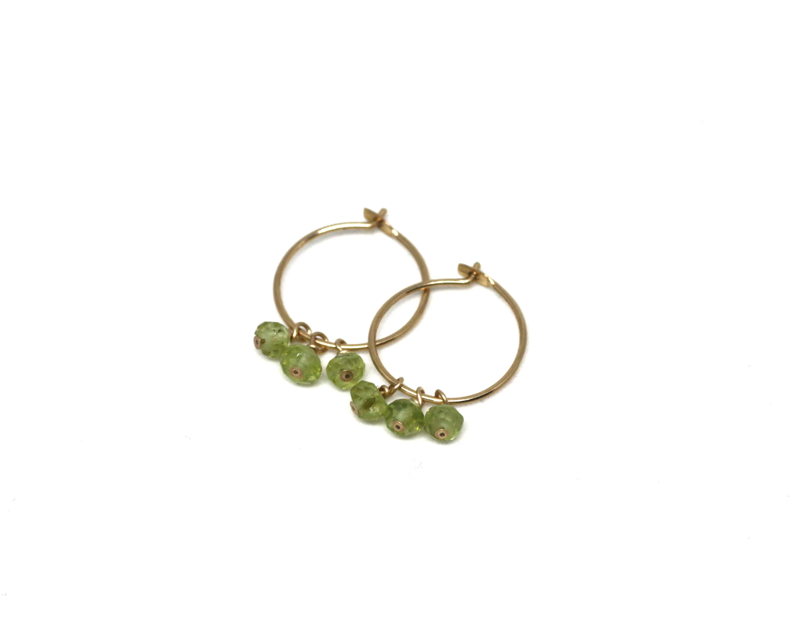 Peridot Small Hoop Earrings in Gold