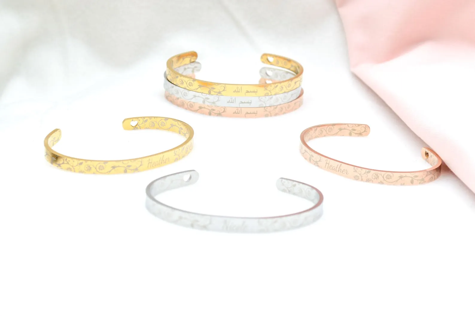 Personalised Cuff Bracelet, Handmade Jewelry, Engraved bracelet, Bridesmaid Gifts Silver Bracelet, Bracelets for Women, Personalized