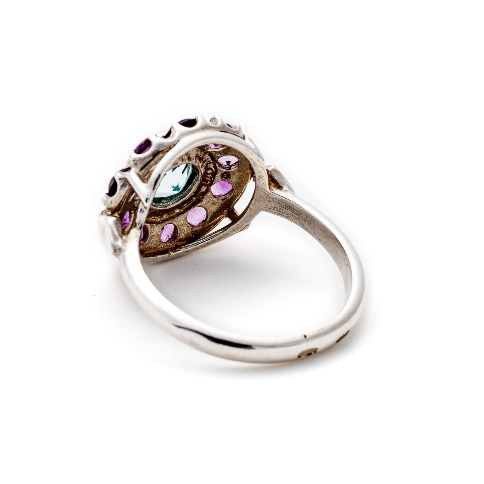 Purple Victorian Ring - Amethyst Flower Ring - Vintage Topaz Ring