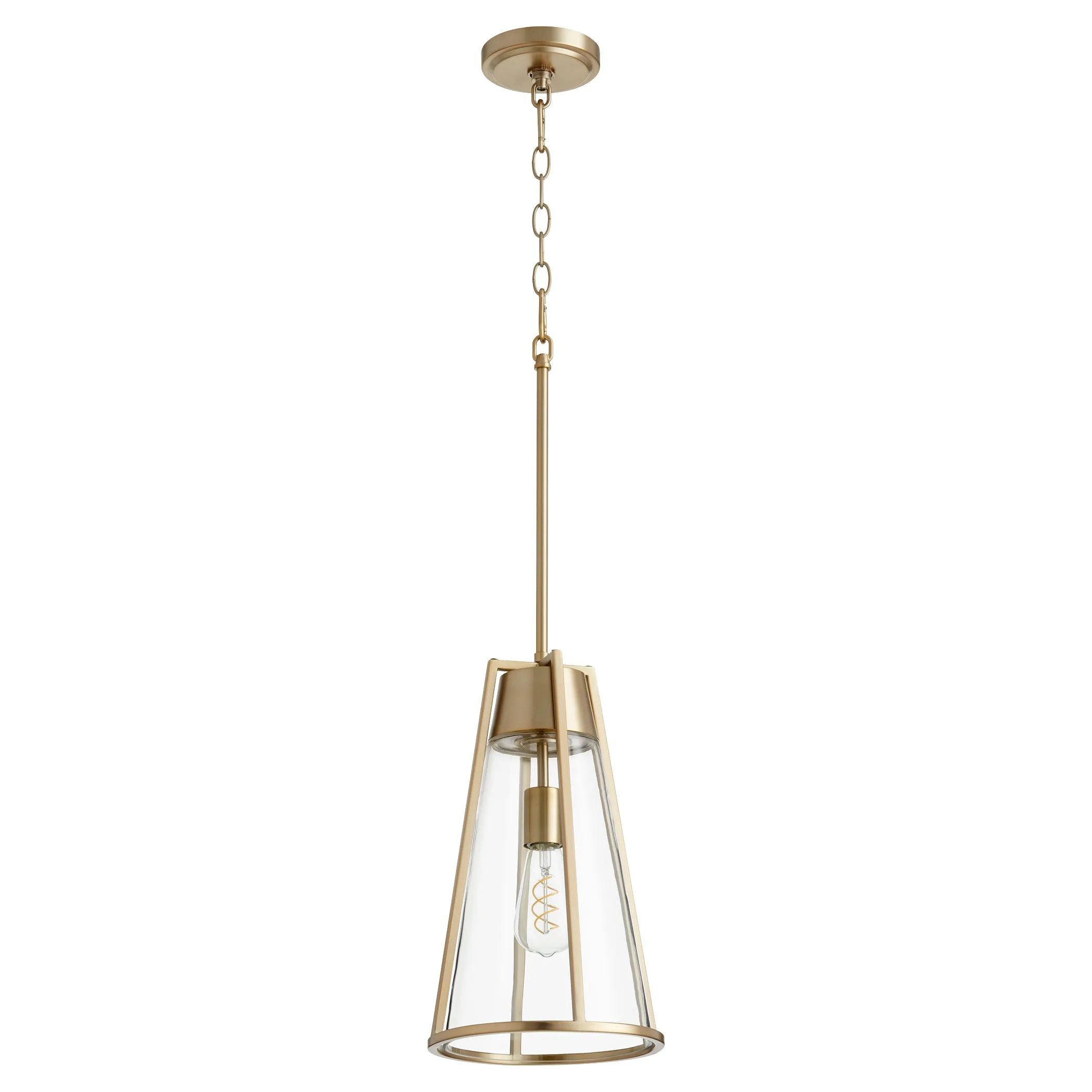 Quorum 826-80 Pendant - Aged Brass W/ Clear
