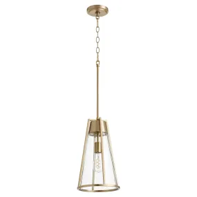 Quorum 826-80 Pendant - Aged Brass W/ Clear