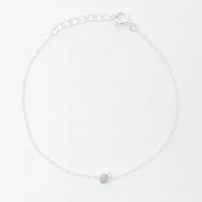Rainbow Moonstone Solitaire Bracelet