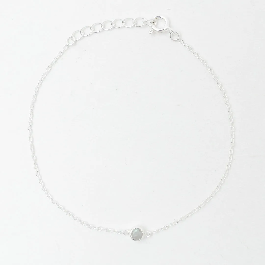 Rainbow Moonstone Solitaire Bracelet