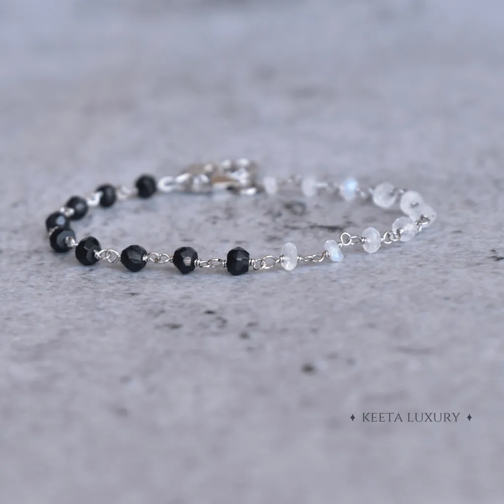 Rise And Shine - Black Onyx and Moonstone Bracelets