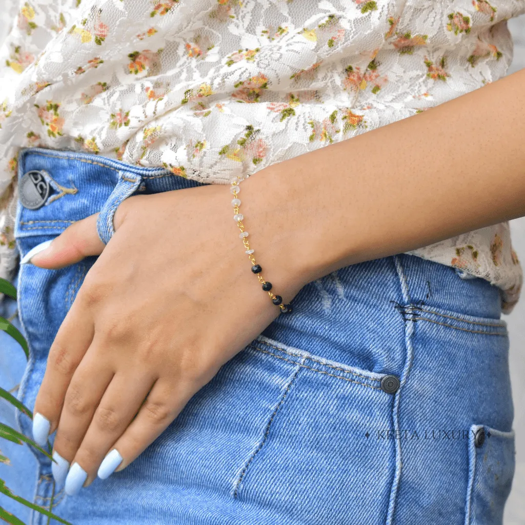 Rise And Shine - Black Onyx and Moonstone Bracelets