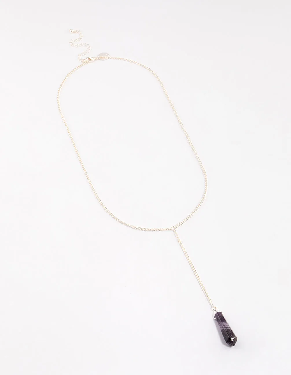 Silver Amethyst Long Y-Necklace