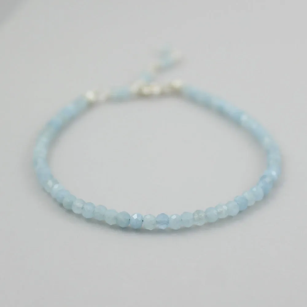 Silver Gemstone Stacking Bracelet