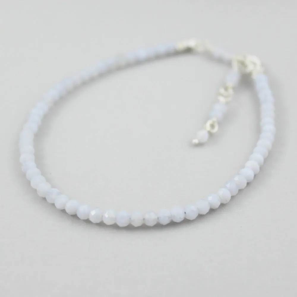 Silver Gemstone Stacking Bracelet