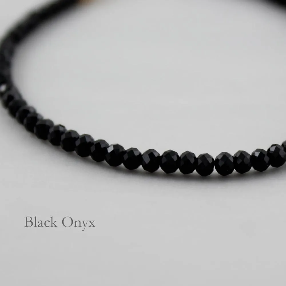 Silver Gemstone Stacking Bracelet