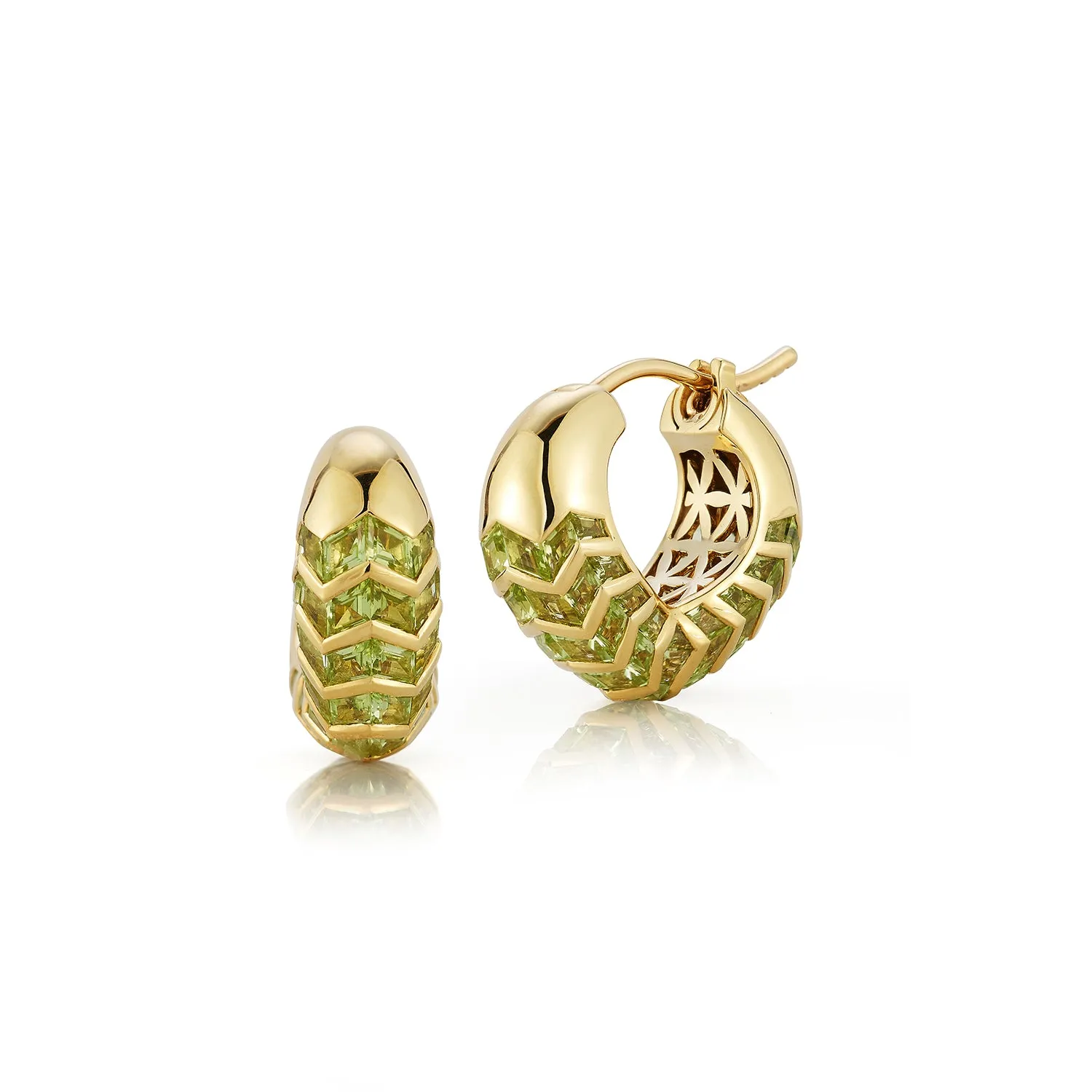 Small Bubble Shield Hoops in Flora