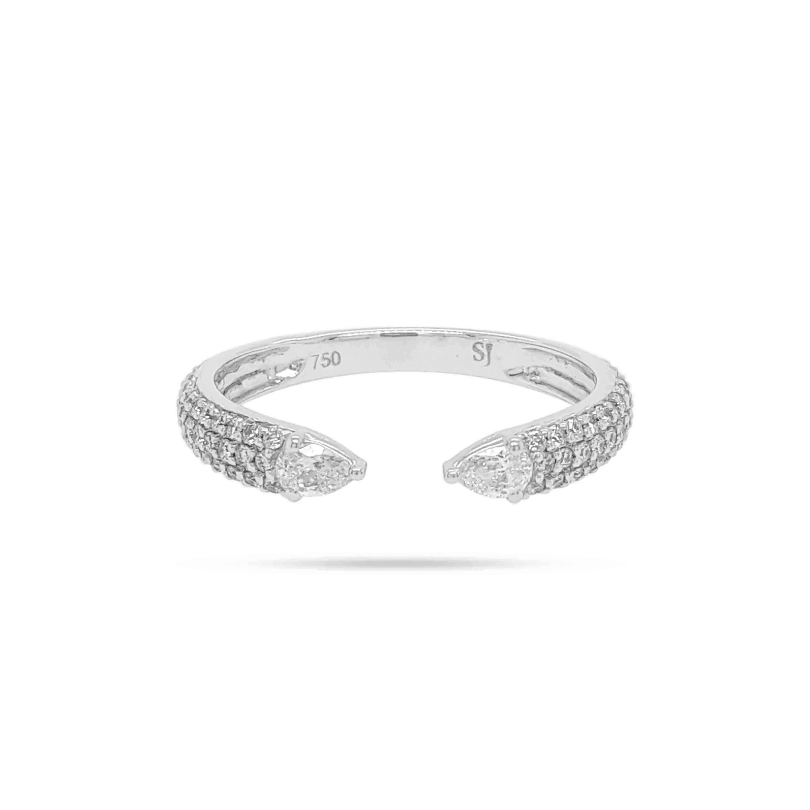 Spring Pear Round Diamond Ring