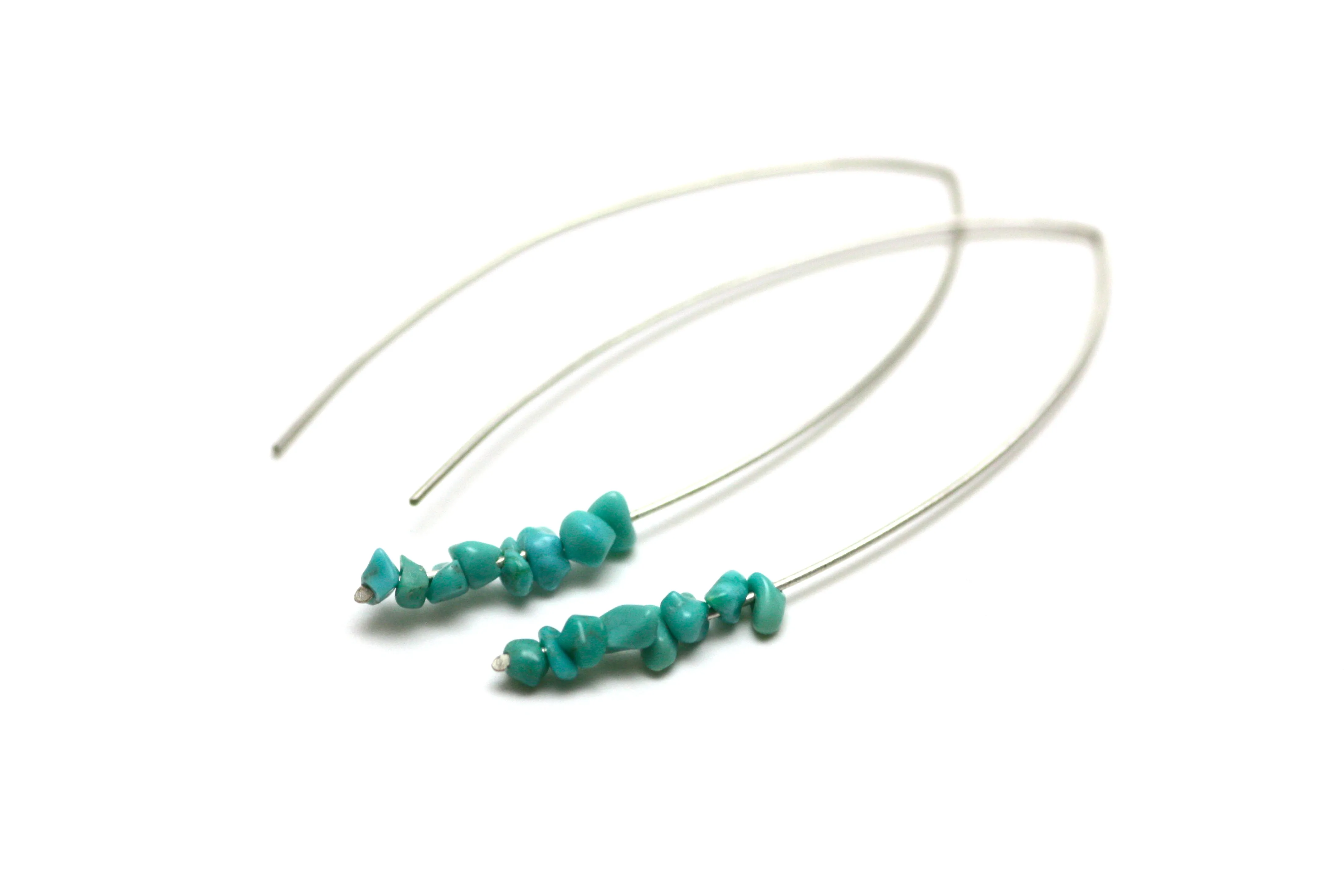 Turquoise Marquise Earrings in Silver
