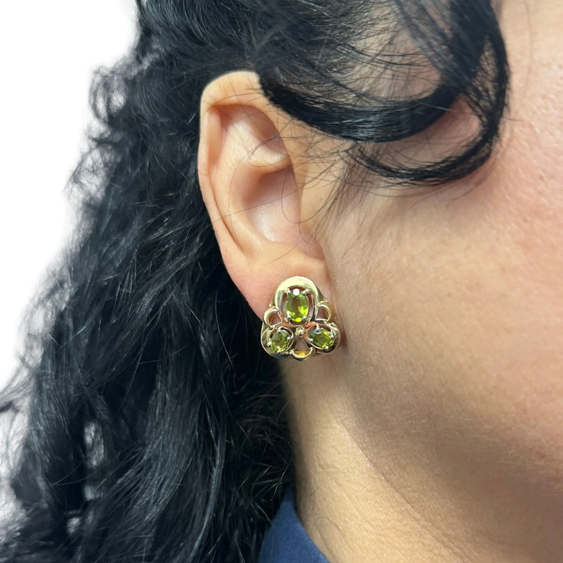 Vintage Peridot 14k Gold Earrings