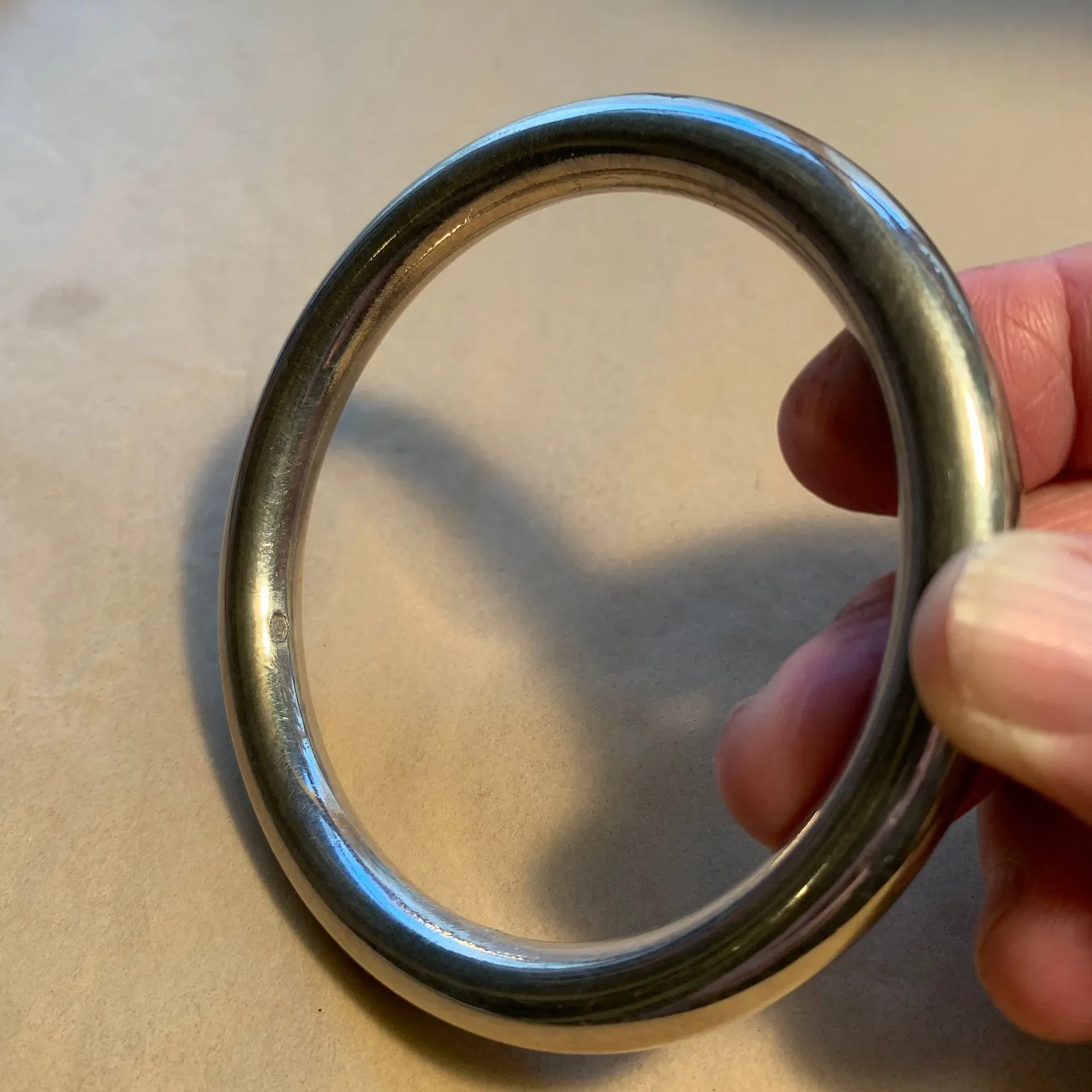 Vintage Sterling Hollow Bangle