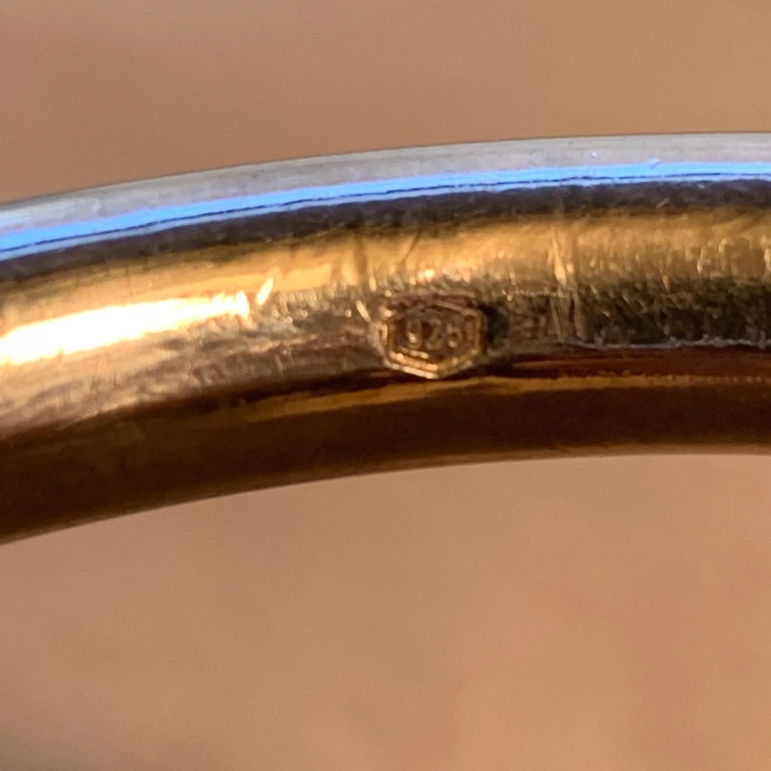 Vintage Sterling Hollow Bangle