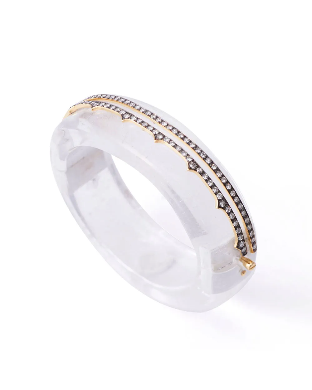 White Quartz Thorn Bangle Bracelet